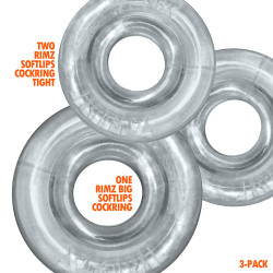 Oxballs Lot de 3 Cockrings Rimringz Transparents